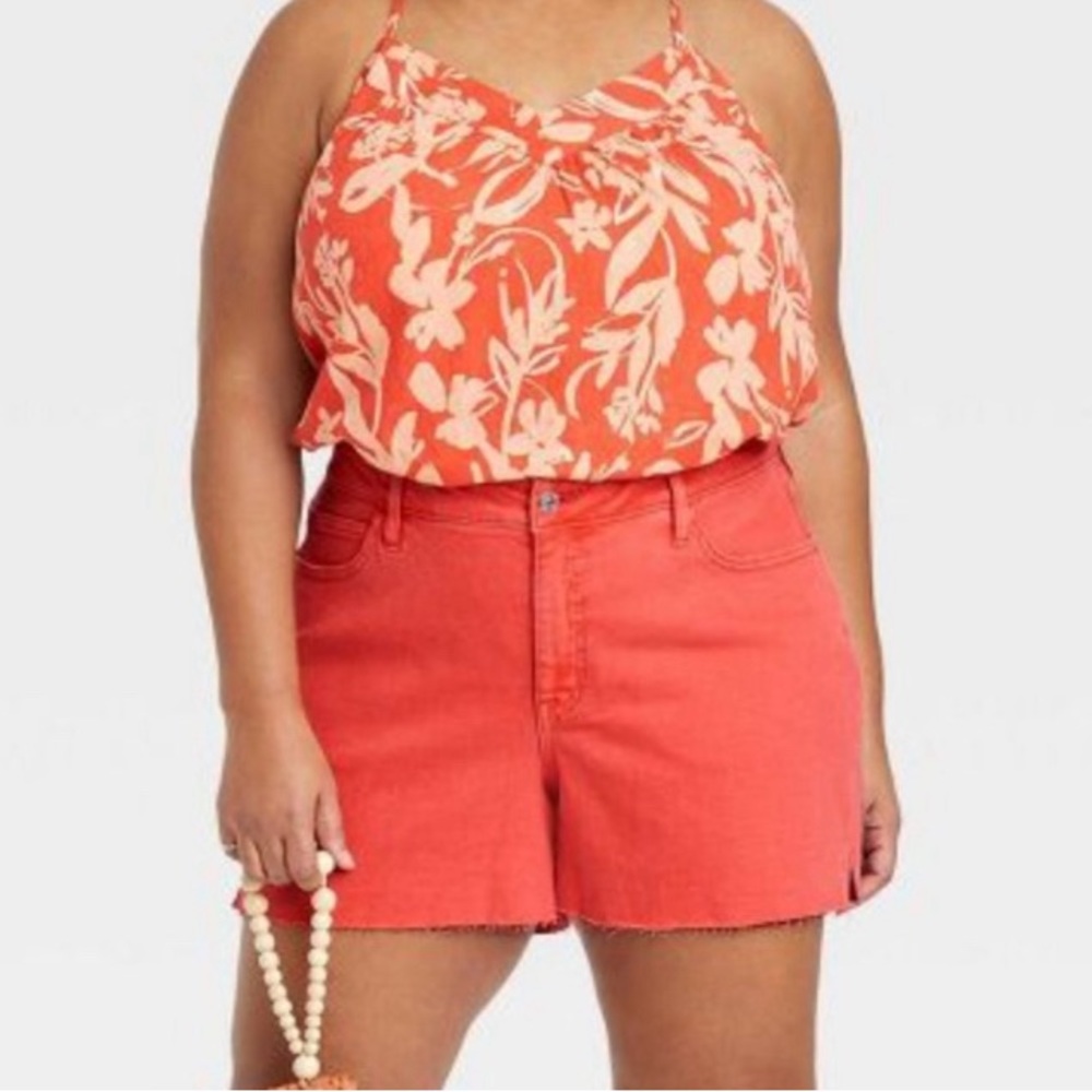 Ava & Viv Women’s Denim jean shorts High-Rise Stretch 22W NEW